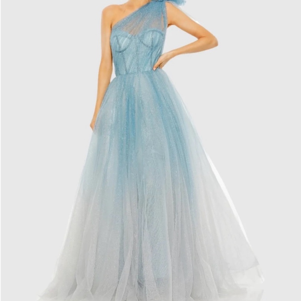Mac Duggal One Shoulder Blue Dress